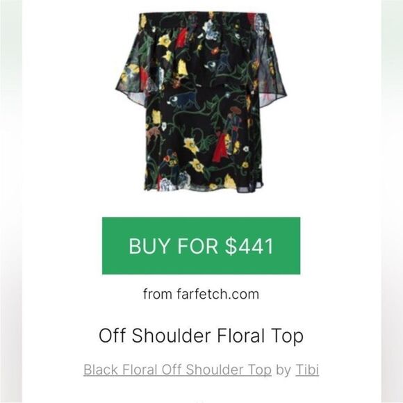 Tibi 100% silk Floral Off-Shoulder Top, S - Picture 13 of 13